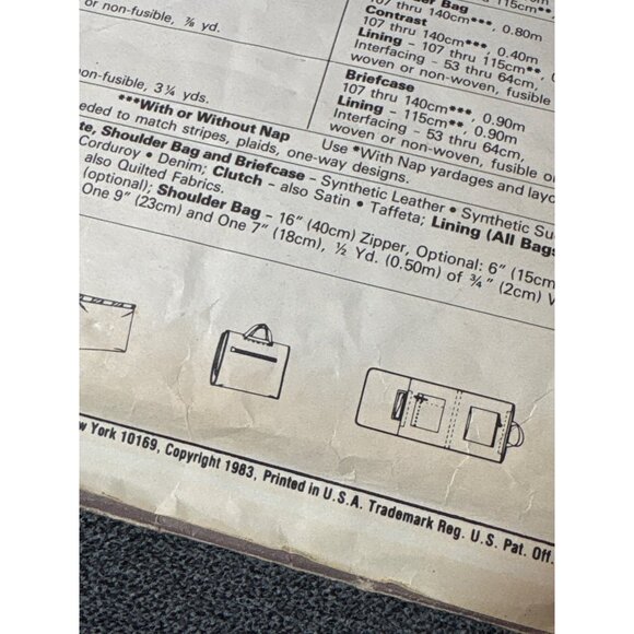 McCalls Crafts Sewing Pattern 8828 For Clutch Shoulder Bag Briefcase & Tote Bag - Picture 3 of 4